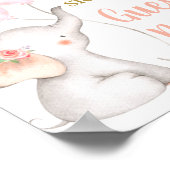 ベビーシャワーガールエレファントゲストブック ポスター (角)