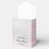 ベビーシャワーガールシルバーピンク感謝していグリッターユー フェイバーボックス (オープン)