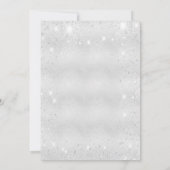 ベビーシャワーガールシルバー赤面ピンクグリッター 招待状 (裏面)