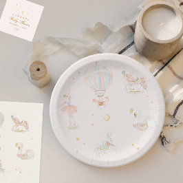 ベビーシャワーガールスタープリンセスフェアリータールバレリーナ ペーパープレート