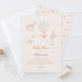 ベビーシャワーガールスタープリンセスフェアリータールバレリーナ 招待状