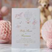 ベビーシャワーガールスタープリンセスフェアリータールバレリーナ 招待状