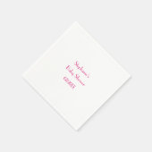 ベビーシャワーガールズピンク名前をカスタムする2024 エレガント スタンダードカクテルナプキン (角)