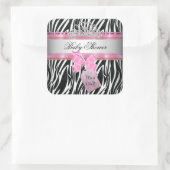ベビーシャワーガールゼブラピンクプリンセスブラック スクエアシール (バッグ)