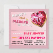 ベビーシャワーガールダディズリトルダイアモンド招待状 招待状 (正面)