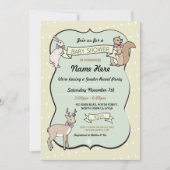 ベビーシャワーガールディアー水玉模様招待状 招待状 (正面)