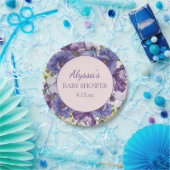 ベビーシャワーガールパープルピンクイエローフローラ ペーパープレート (パーティー)