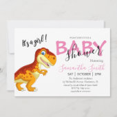 ベビーシャワーガールピンク 案内状 (正面)