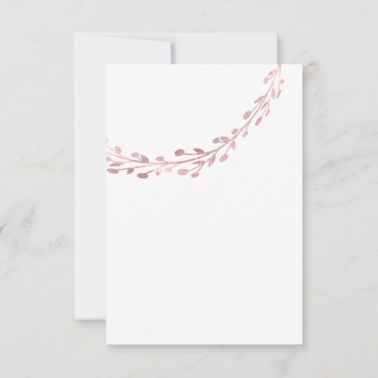 ベビーシャワーガールフォトホワイトローズリース 招待状 (裏面)