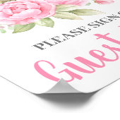 ベビーシャワーガールベアーゲストブック ポスター (角)