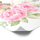 ベビーシャワーガールベアーモモモササイン ポスター (角)