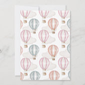 ベビーシャワーガールホットエアバルーンパステルカラー 招待状 (裏面)
