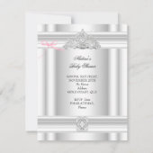 ベビーシャワーガールホワイトピンクプリンセスティアラ 招待状 (裏面)