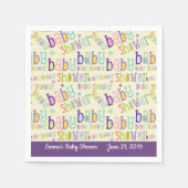 ベビーシャワーガールボーイデザインパターン スタンダードカクテルナプキン (正面)