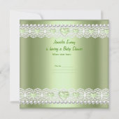 ベビーシャワーガールボーイベビーミントアンブレラパール 招待状 (裏面)