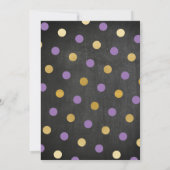 ベビーシャワーガールボーイ招待状金ゴールドパープルピンクブラック 招待状 (裏面)