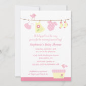 ベビーシャワーガール鳥洗パーティの招待状 招待状 (正面)