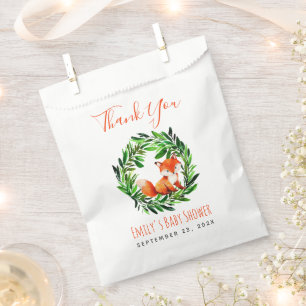 ベビーシャワーキツネウッドランドグリーナリーサンキュースクリプト フェイバーバッグ