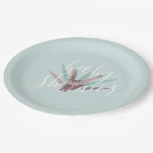 ベビーシャワーキツネボヘミアンフェザー ペーパープレート (アングル)