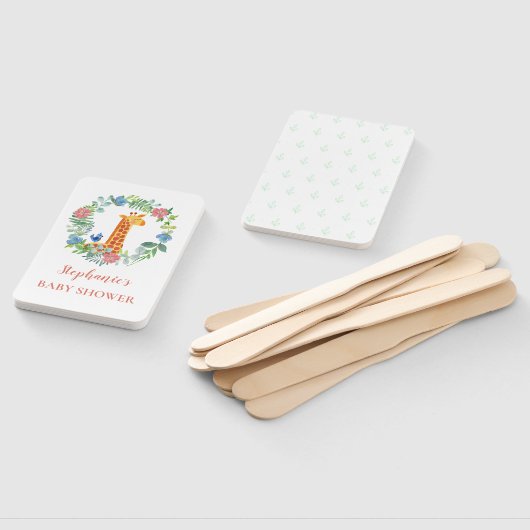 ベビーシャワーキリンフローラパーソナライズされたリース ハンドファン (組立なし)