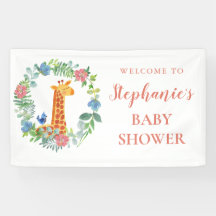 ベビーシャワーキリンフローラパーソナライズされたリース