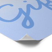 ベビーシャワーギフトテーブルポスタグラデーションーブルーシルバー ポスター (角)