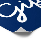 ベビーシャワーギフトテーブルポスター – Navy Blue ポスター (角)