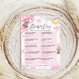 ベビーシャワークイズゲームカード