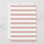 ベビーシャワークラウン金ゴールド&ピンクモダンストライプ色 招待状 (裏面)