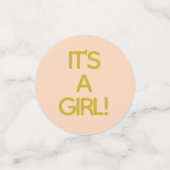 ベビーシャワークラシック紙吹雪ピンクN金ゴールド コンフェッティ (スモール正面)