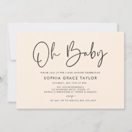 ベビーシャワークリームボモダンホ男女兼用ー 招待状