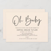 ベビーシャワークリームボモダンホ男女兼用ー 招待状 (正面/裏面)