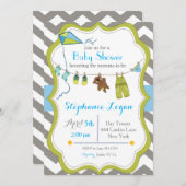 ベビーシャワークロテーライン招待状 招待状 (正面/裏面)