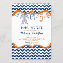 ベビーシャワークロースレイン招待状