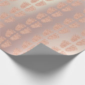 ベビーシャワーグリッターガールコップピンクローズ金ゴールド足 ラッピングペーパー (角)