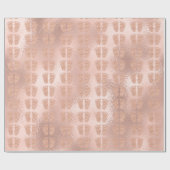 ベビーシャワーグリッターガールバラ金ゴールド足メタリック ラッピングペーパー (フラット)