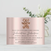 ベビーシャワーグリッターバラスイートベアーボーイガールインバート 招待状 (スタンド正面)