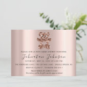 ベビーシャワーグリッターバラスウィートベアーボーイガール 招待状 (スタンド正面)