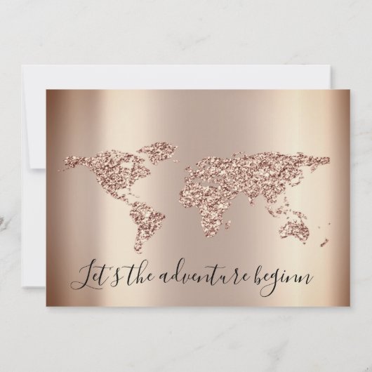 ベビーシャワーグリッターバラ足ワールドボーイガール 招待状 (裏面)