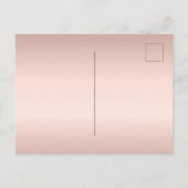 ベビーシャワーグリッターバラ金ゴールドメタルガール インビテーションポストカード (裏面)