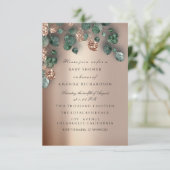 ベビーシャワーグリッター足バラグリッターユーカリ 招待状 (スタンド正面)