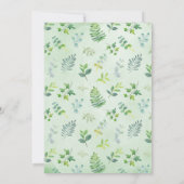 ベビーシャワーグリーンリース植物学 招待状 (裏面)