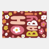 ベビーシャワーグルーヴィデイジーフローラ 長方形シール (正面)