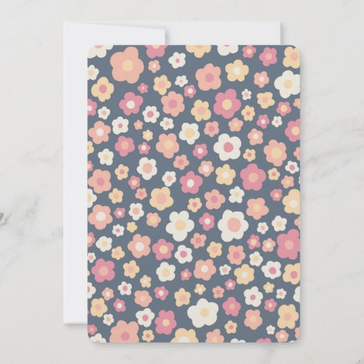 ベビーシャワーグルーヴィースイーツデイジーカスタムフローラ 招待状 (裏面)