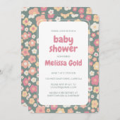 ベビーシャワーグルーヴィースイーツデイジーカスタムフローラ 招待状 (正面/裏面)