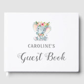ベビーシャワーゲストブックエレファントフローラ ゲストブック (正面)