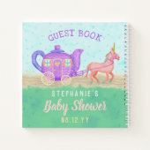 ベビーシャワーゲストブックキュートユニコーンティーパーティー ノートブック (裏面)