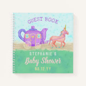 ベビーシャワーゲストブックキュートユニコーンティーパーティー ノートブック (正面)