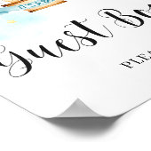 ベビーシャワーゲストブックサイン熱気球動物 ポスター (角)