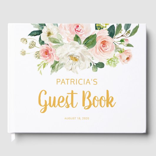 ベビーシャワーゲストブックス、赤面フローラゲストブック ゲストブック (正面)